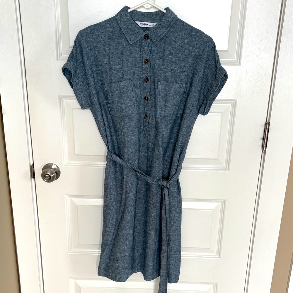 NWOT Blue Button-Down Dress
